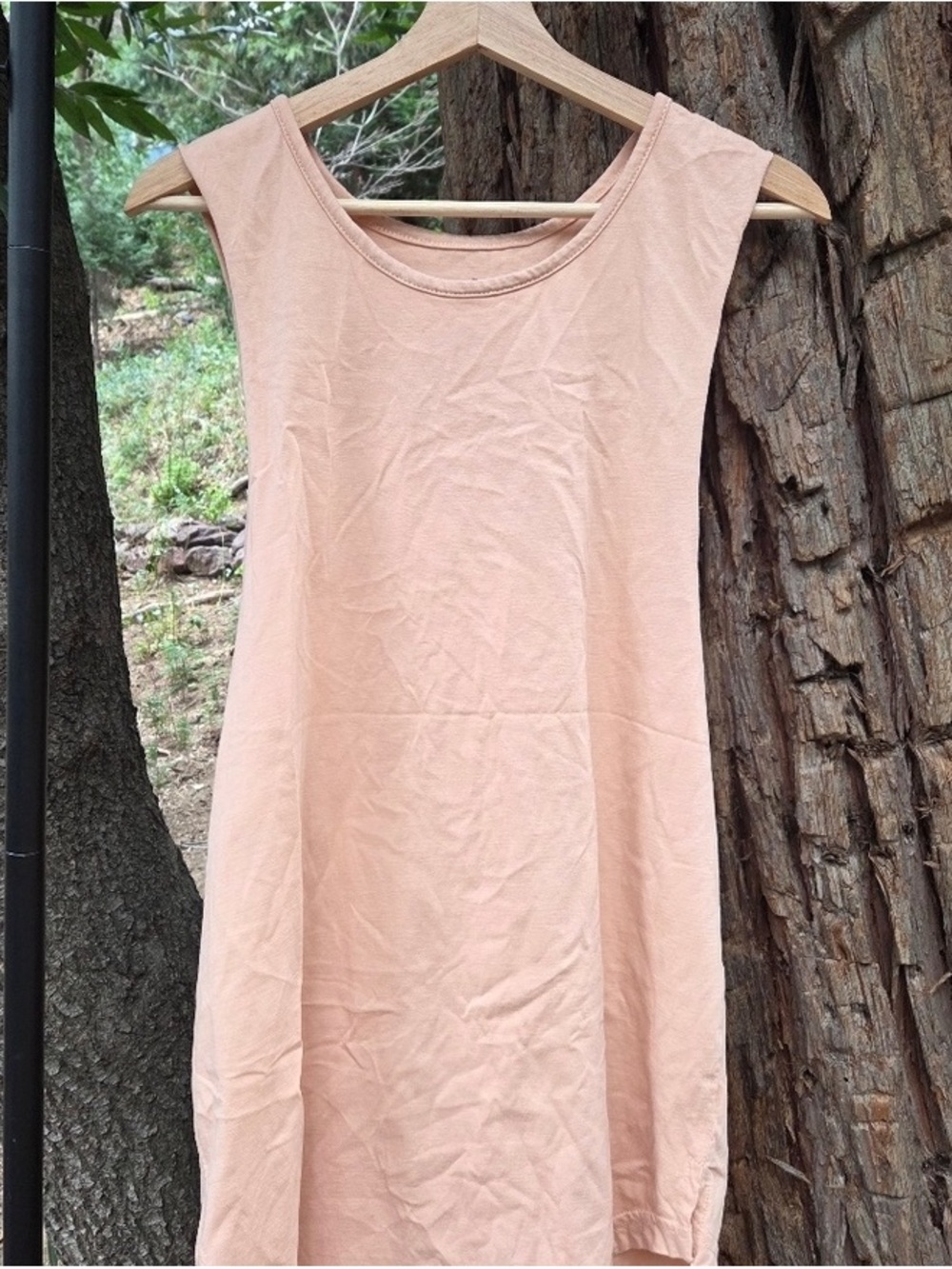 Women's Scoop Neck Tank Top in Light Peach